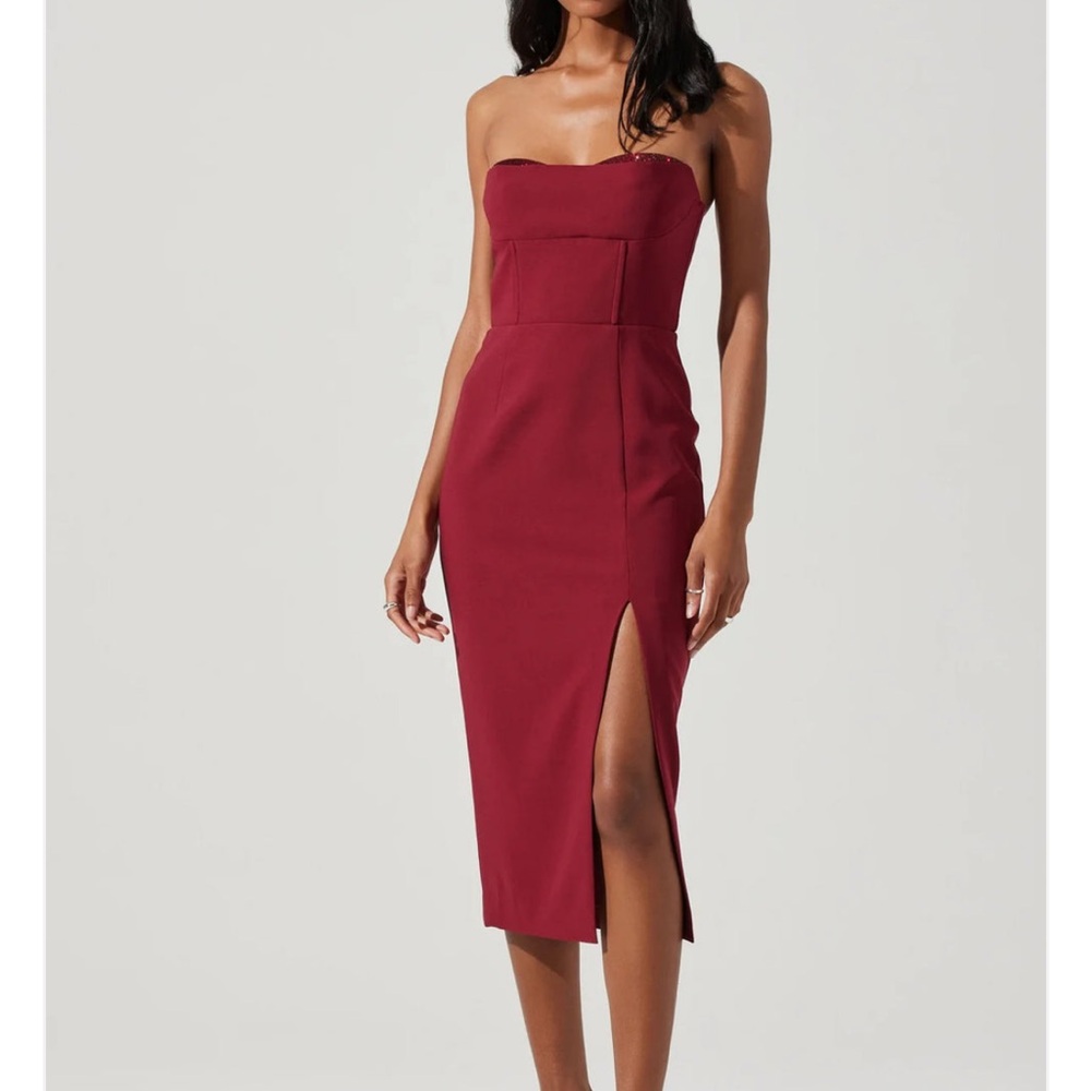 ASTR The Label Melani Embellished Midi Dress
